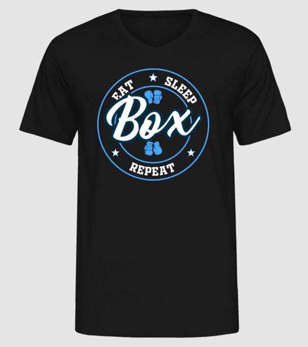 eat sleep box repeat model negru pe tricou