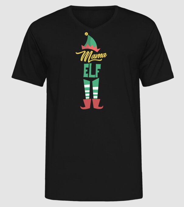 Elf family bunică model negru pe tricou