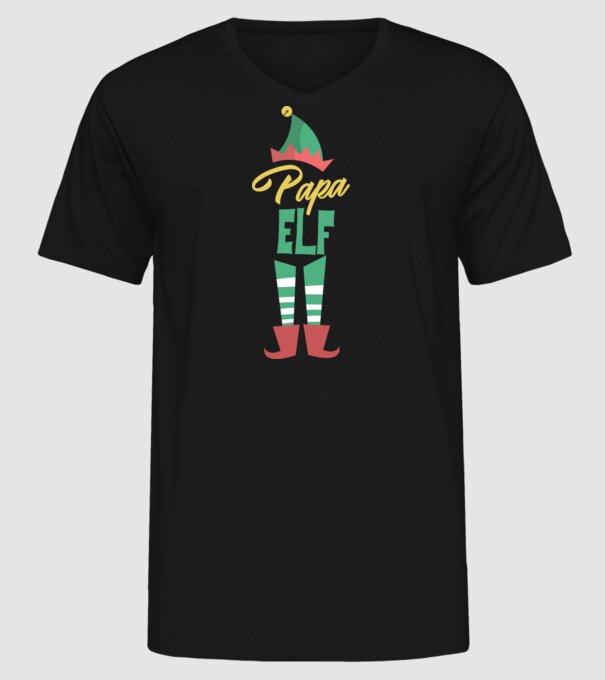 Elf family bunic model negru pe tricou