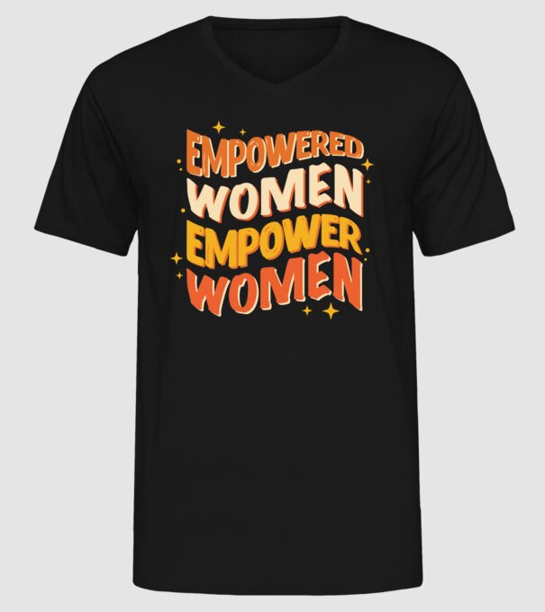 Empowered women empower women model negru pe tricou