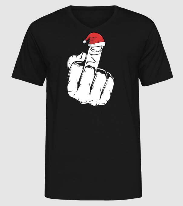 f u christmas model negru pe tricou