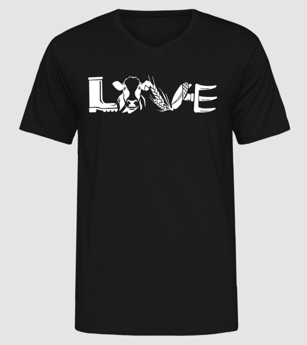 Farm love Cu tractor model negru pe tricou