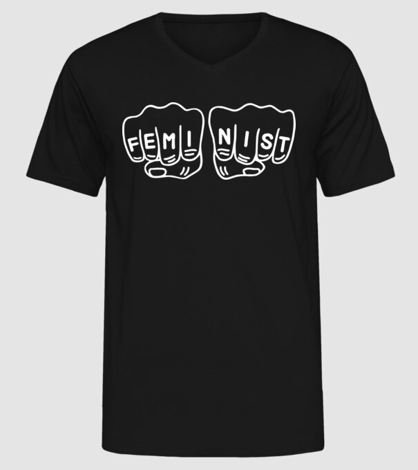 Feminist model negru pe tricou