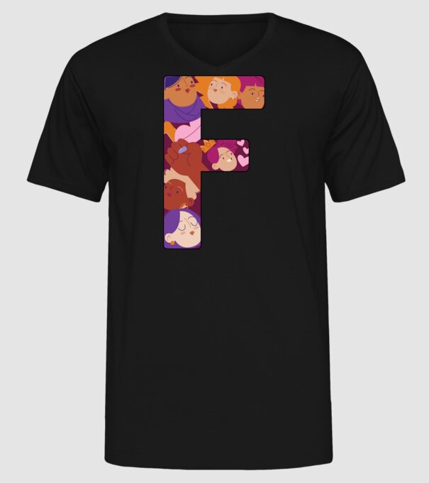 Feminism model negru pe tricou