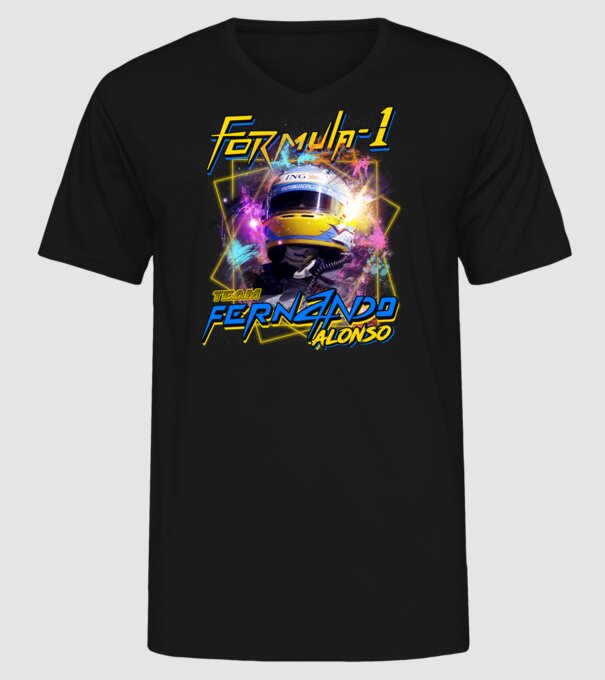 FORMULA 1 ALONSO model negru pe tricou