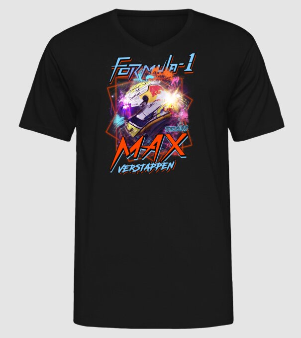 FORMULA 1 VERSTAPPEN model negru pe tricou