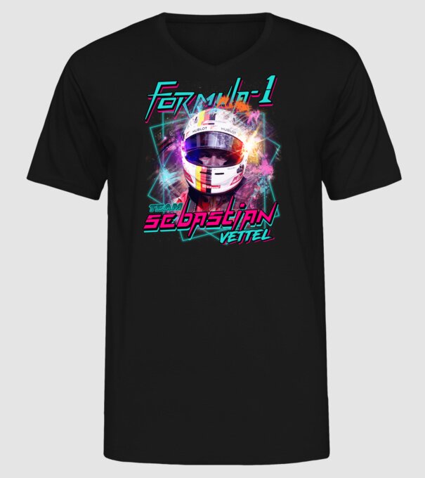 FORMULA 1 VETTEL model negru pe tricou