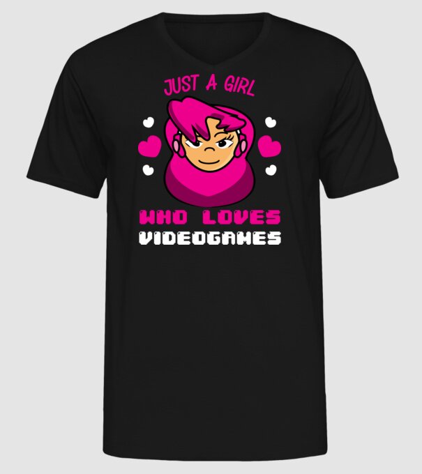 Girl Gamer model negru pe tricou