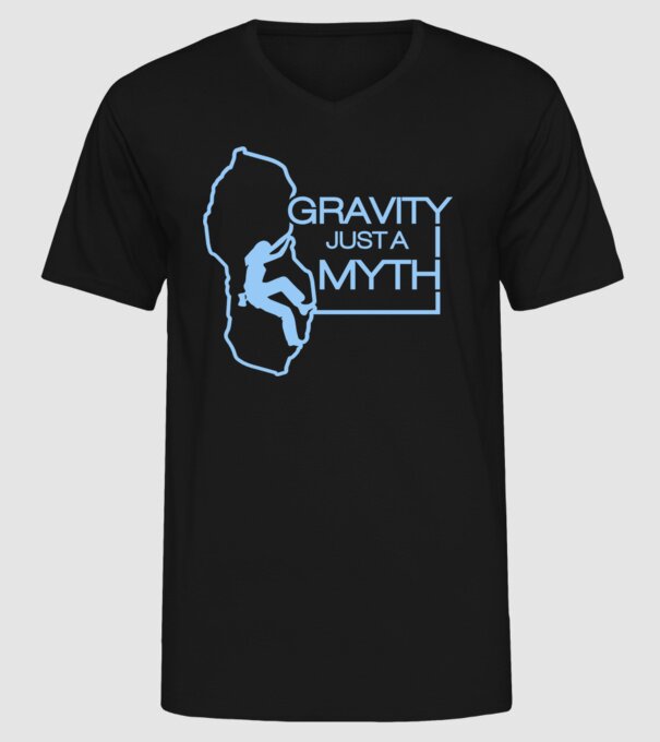 Gravity just a myth model negru pe tricou