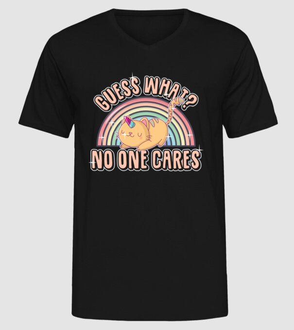 Guess what pisică-unicorn model negru pe tricou