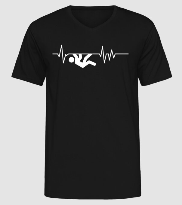 Heartbeat escaladare model negru pe tricou