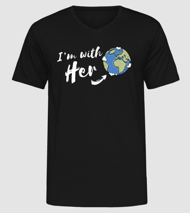 'i''m with her' model negru pe tricou