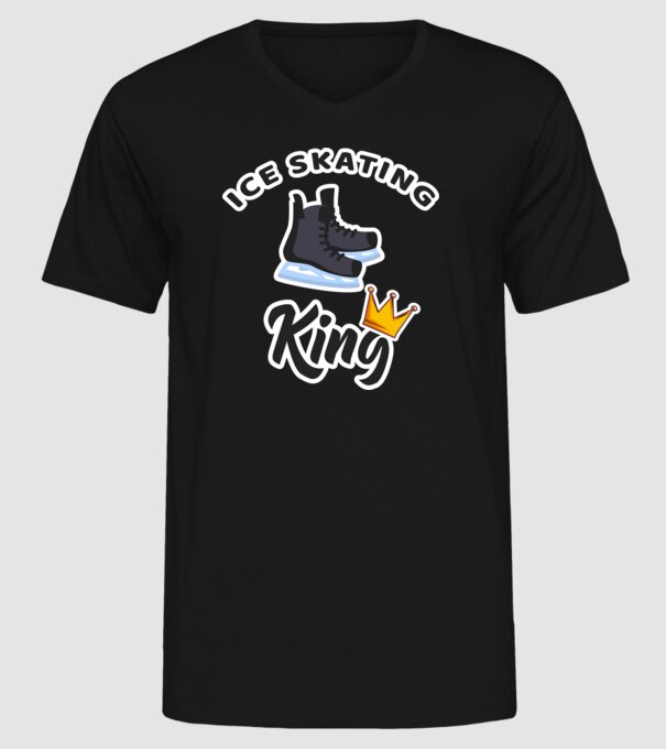 Ice skatin King model negru pe tricou
