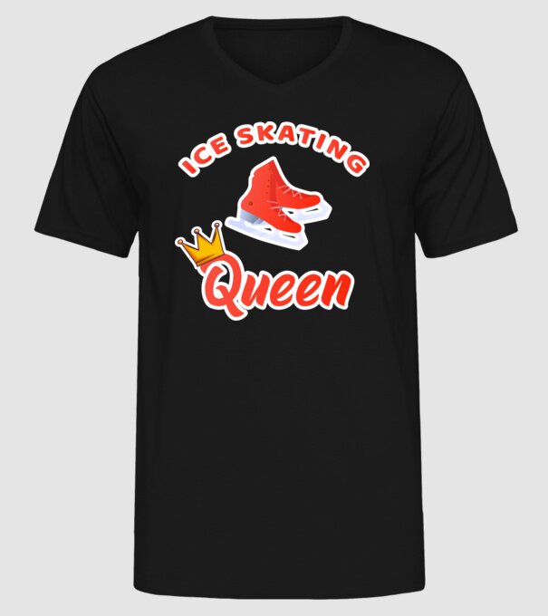 Ice skatin Queen model negru pe tricou