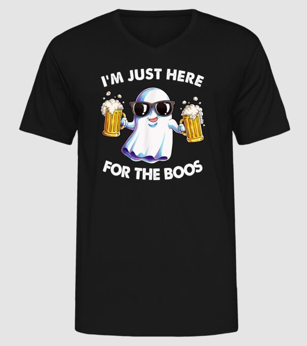Im just here for the boos model negru pe tricou