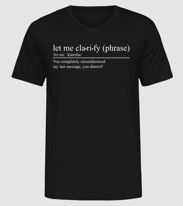 Let me clarify model negru pe tricou