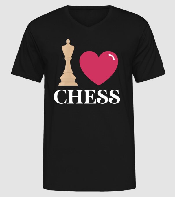 Love chess model negru pe tricou