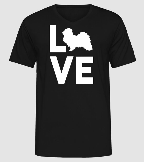 LOVE Havanese model negru pe tricou