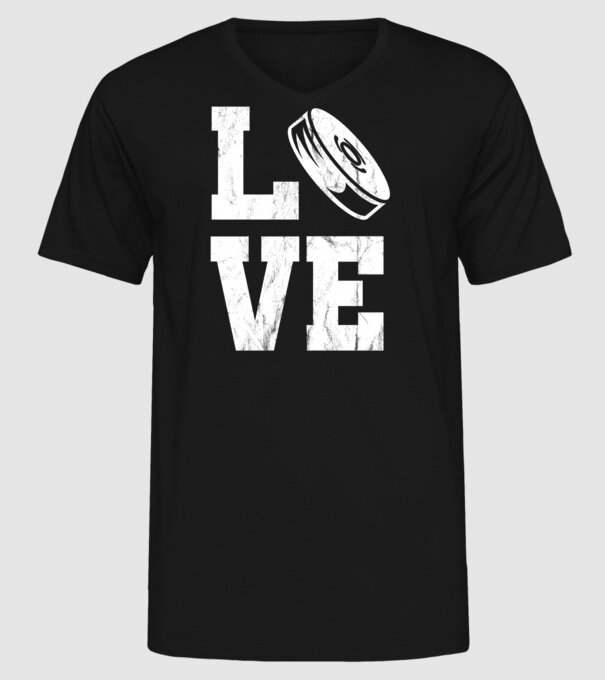 Love hockey model negru pe tricou