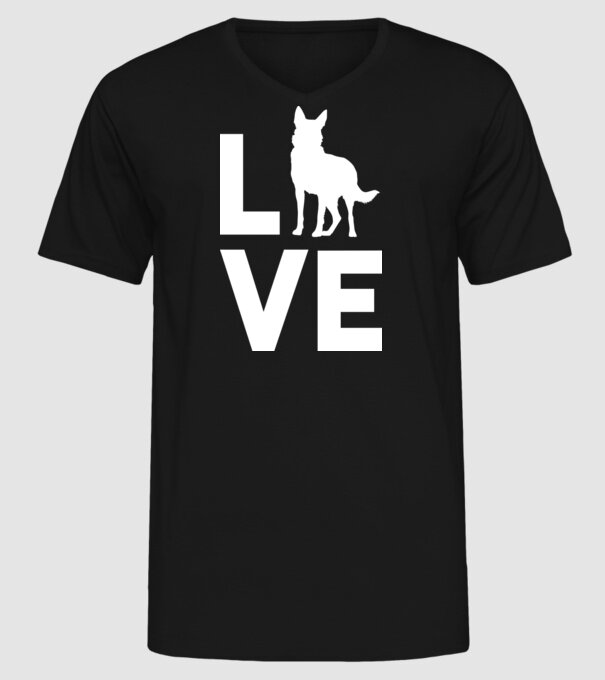 LOVE ciobănesc german model negru pe tricou