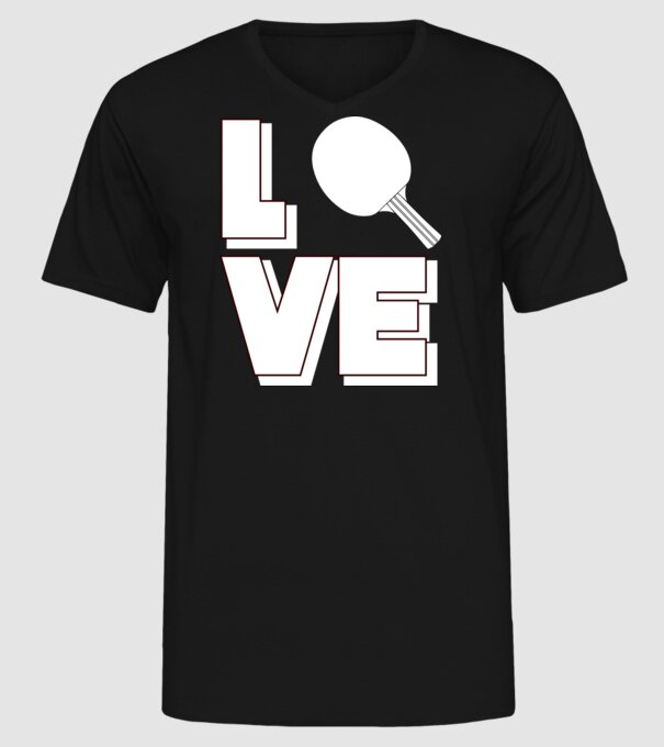 Love pingpong model negru pe tricou