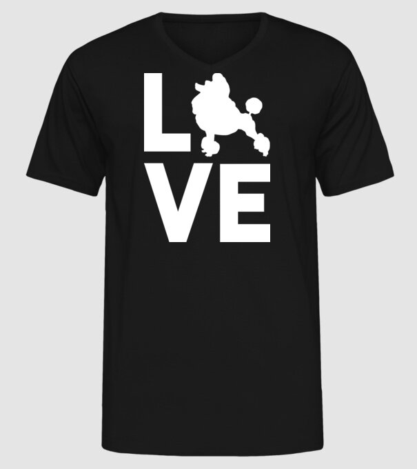 LOVE Pudel model negru pe tricou