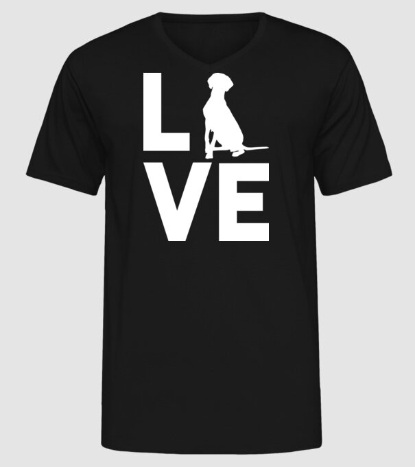LOVE Vizsla model negru pe tricou