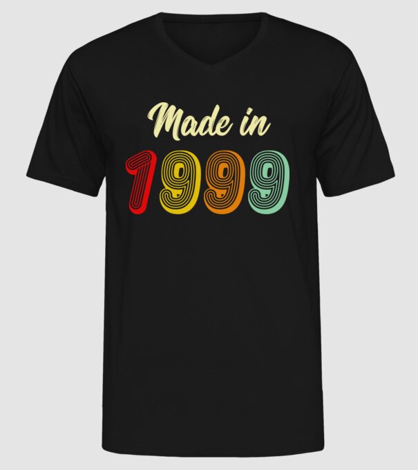 made in 1999 retro model negru pe tricou