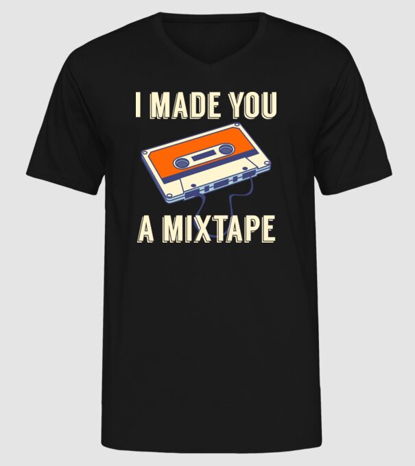 Mixtape model negru pe tricou
