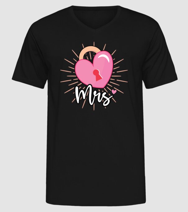 Mrs key to the heart model negru pe tricou
