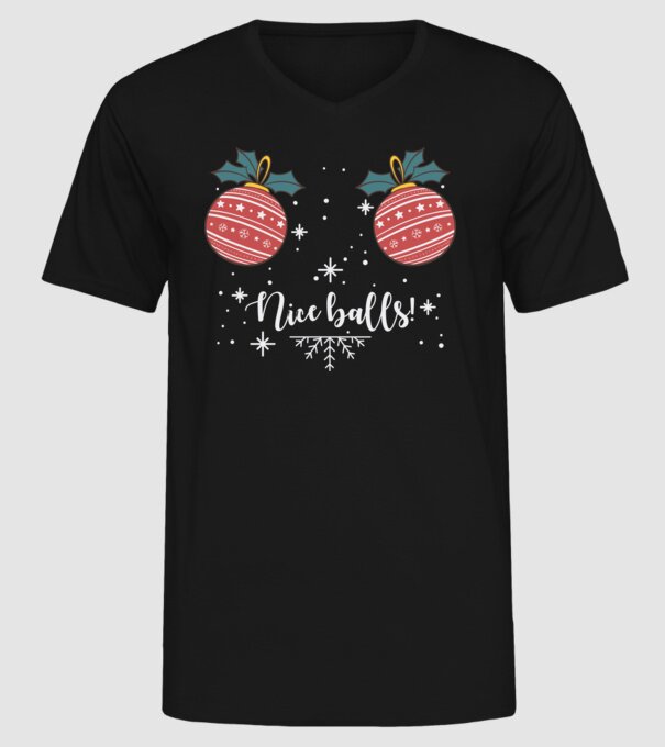 Nice Balls model negru pe tricou
