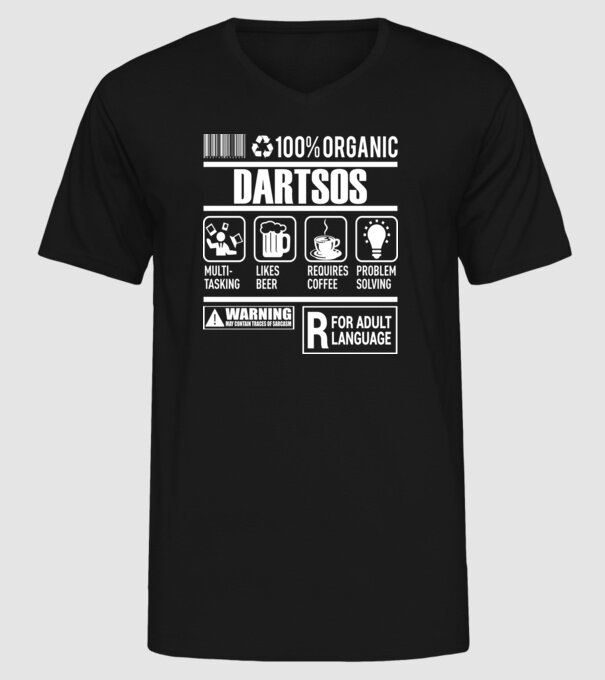 JUCĂTOR DARTS organic model negru pe tricou