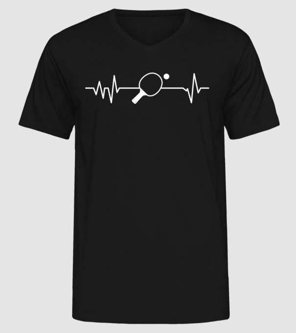 Ping pong ekg model negru pe tricou