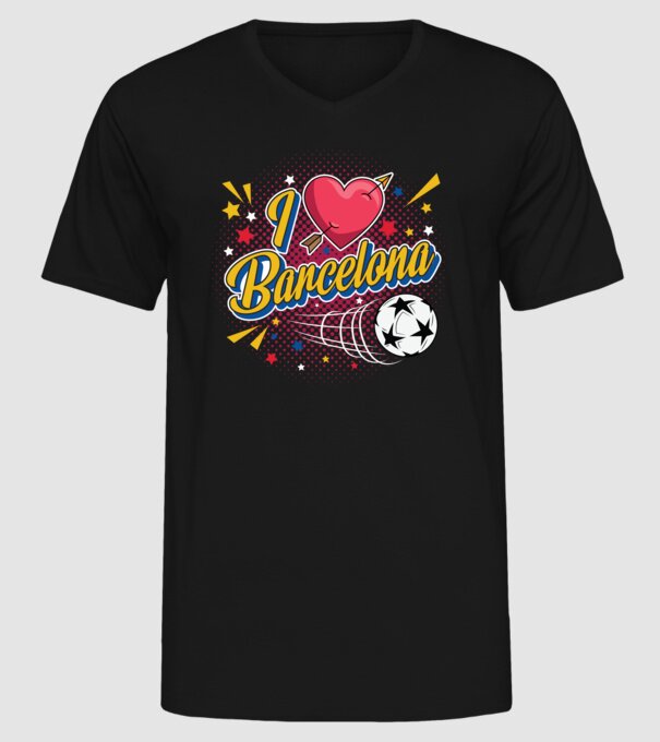 Popart Barcelona model negru pe tricou