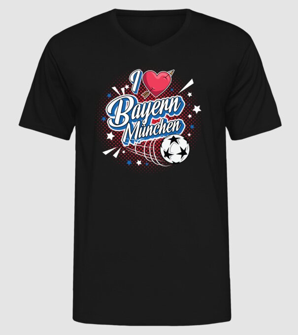 Popart Bayern model negru pe tricou