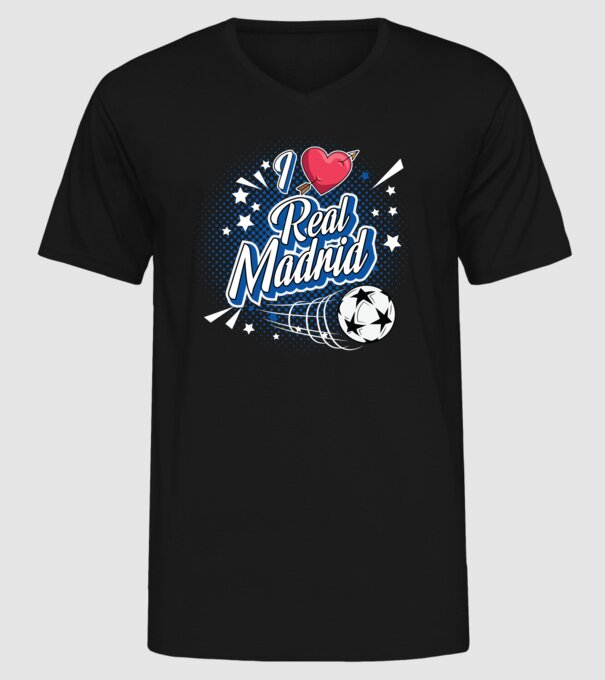 Popart RealMadrid model negru pe tricou