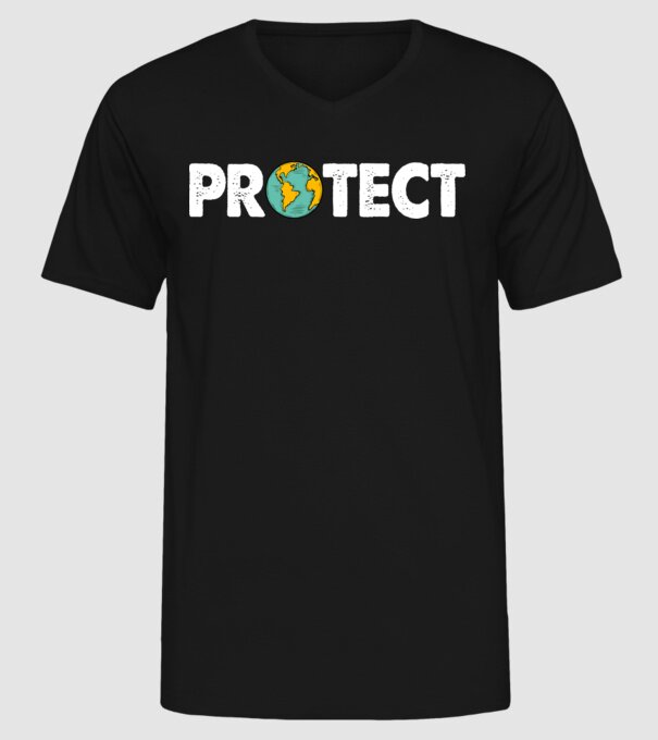 Protect earth model negru pe tricou