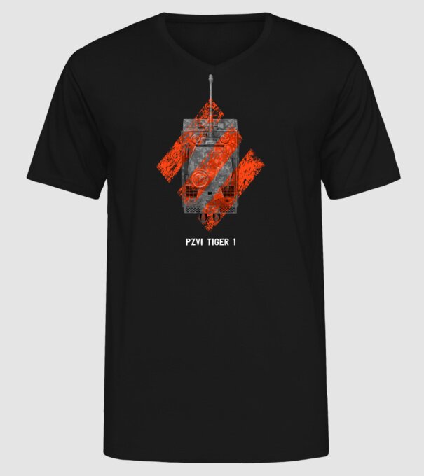 PZVI Tiger 1 heavy wot class model negru pe tricou