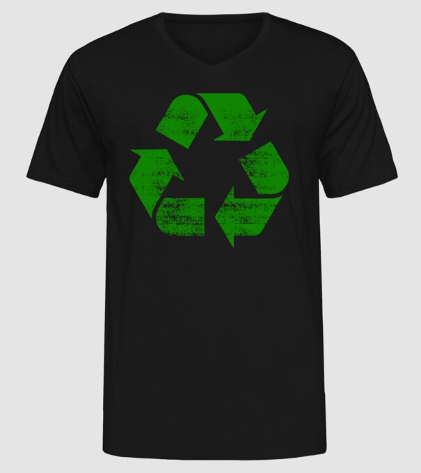 RECYCLE model negru pe tricou