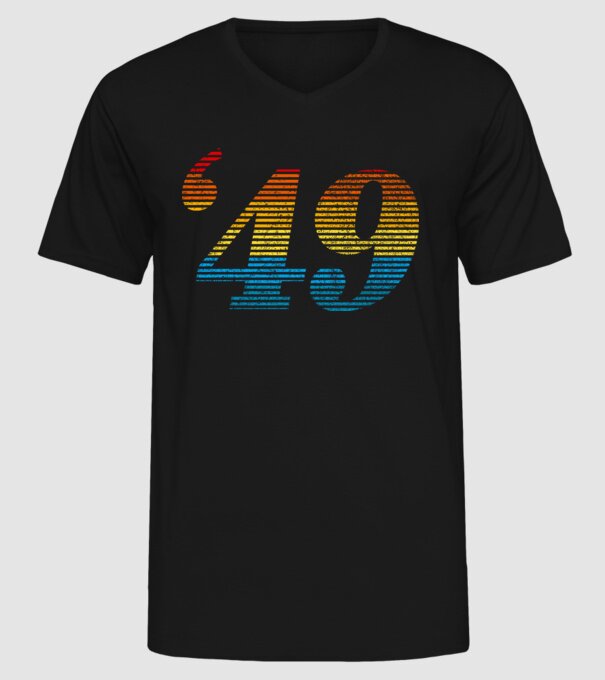 Retro Birthday 1949 model negru pe tricou