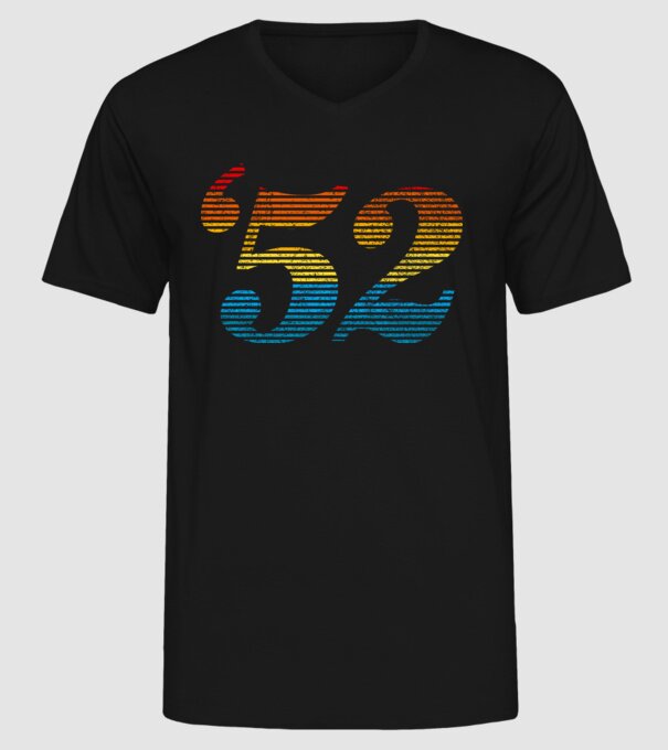 Retro Birthday 1952 model negru pe tricou