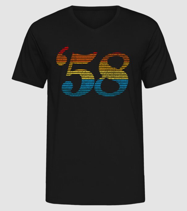 Retro Birthday 1958 model negru pe tricou