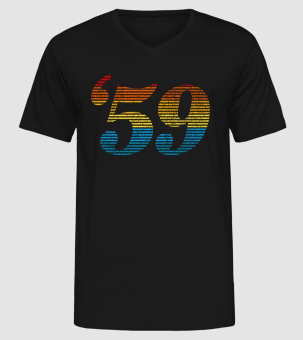 Retro Birthday 1959 model negru pe tricou