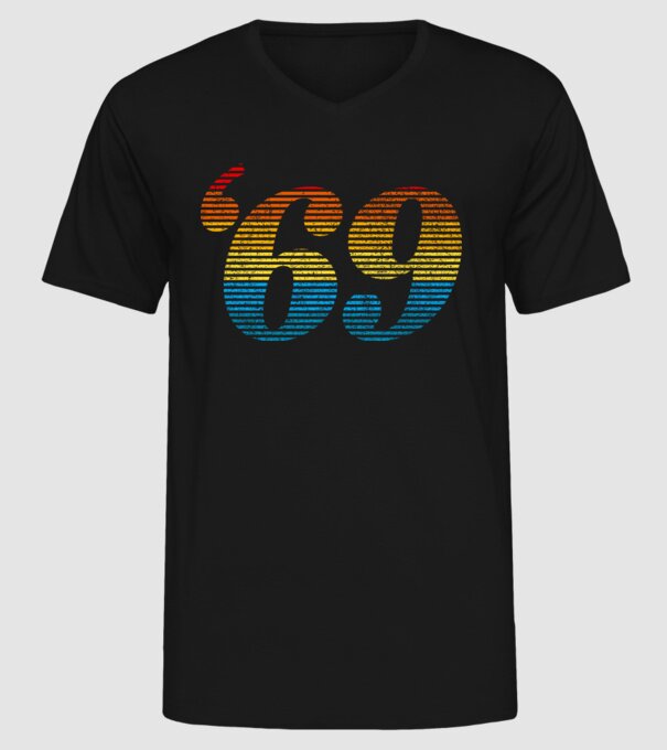 Retro Birthday 1969 model negru pe tricou