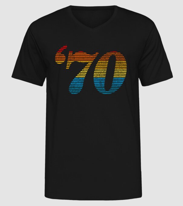 Retro Birthday 1970 model negru pe tricou