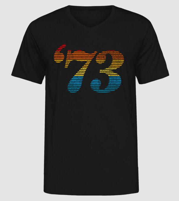 Retro Birthday 1973 model negru pe tricou