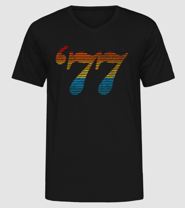 Retro Birthday 1977 model negru pe tricou