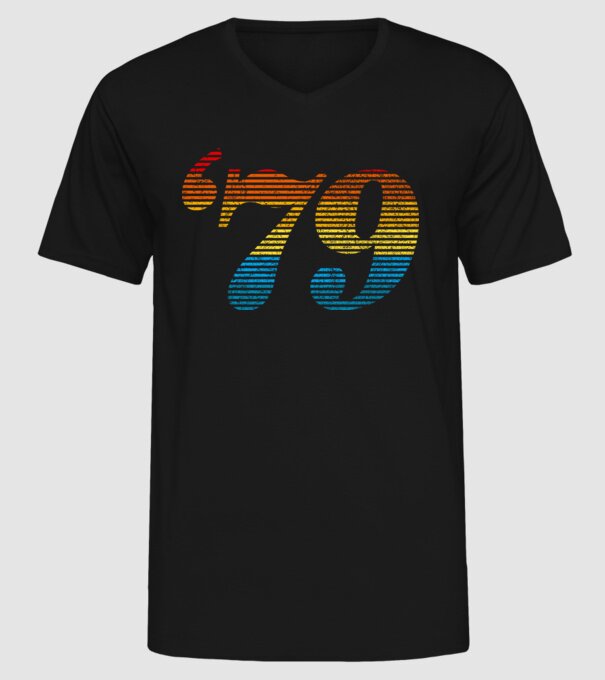 Retro Birthday 1979 model negru pe tricou
