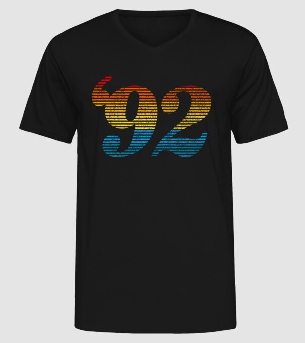 Retro Birthday 1992 model negru pe tricou