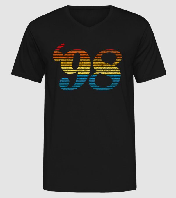 Retro Birthday 1998 model negru pe tricou
